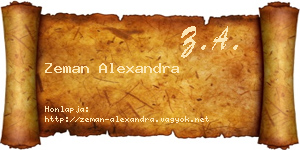 Zeman Alexandra névjegykártya